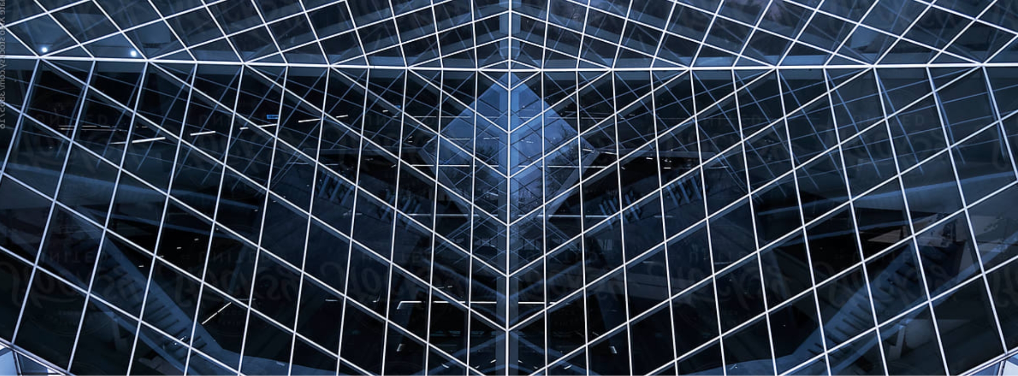 Blue tinted background of building